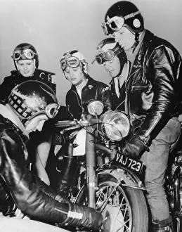 Motorcyclists with Their Bikes