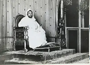 Moulay Youssef Sitting on Throne