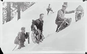 Mountain Climbers Traveling Uphill