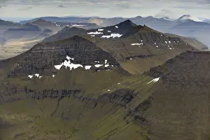 Foroyar Prints: Mountain landscape in the evening light, Slaettaratindur, Eysturoy, Faroe Islands, Denmark