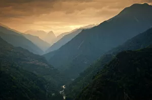 Mountain massif in North of Sikkim, India