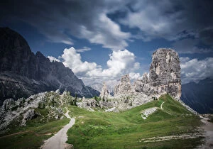 Images Dated 21st July 2015: mountain peaks cinque torri in the italian dolomites, South Tyrol, Italy