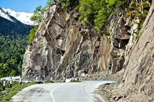 Images Dated 22nd May 2016: Mountain road at Mount Ushba in the Caucasus of Georgia