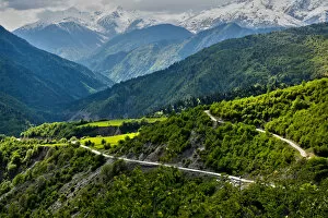 Images Dated 21st May 2016: Mountain road at Mount Ushba in the Caucasus of Georgia