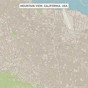 Mountain View California US City Street Map