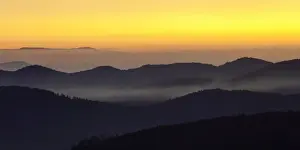 Feldberg Prints: Mountains in evening light, view from Feldberg mountain to the Rhine Valley