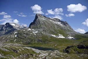 Mountains of Storgrovfjellet and Stigbotthornet along the State Road 63, Trollstigen, Rauma, More og Romsdal