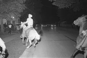 Chasing Prints: Mounted Officers Chasing Demonstrators