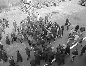 Stevedore Prints: Mounted Police Block Advance of Strikers