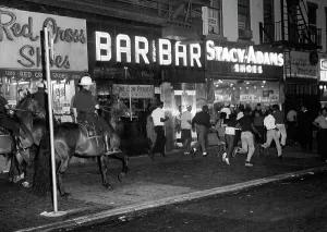 Rioter Prints: Mounted Police Chasing Rioters in Brooklyn