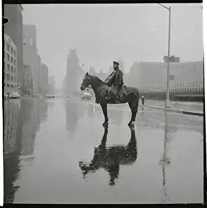 Mounted Police Patrolling U.N. Plaza