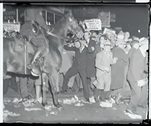 1932 Us Presidential Election Prints: Mounted Police Restraining Crowd
