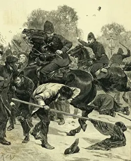 Pennant Prints: Mounted Police Tangle with Mob