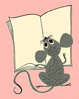 Illustration And Painti Gallery: Mouse Reading a Book