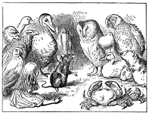 Mouse talking to Alice and a group of animals - Alice in Wonderland 1897