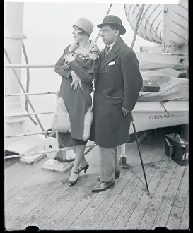 Mr. and Mrs. A.Seversky Pausing on Liner Deck