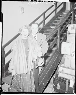 Mr. and Mrs. Eddie Arcaro on Liner Steps