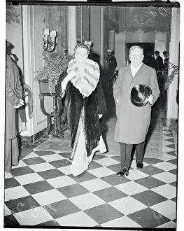 Mr. and Mrs. Harold Ickes Walking Into Franklin Roosevelt Dinner Party