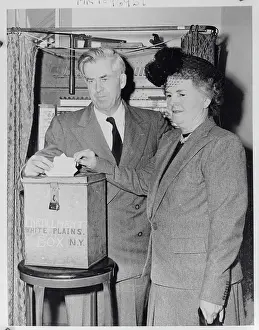 White Plains Prints: Mr. and Mrs. Henry Wallace Casting Ballots