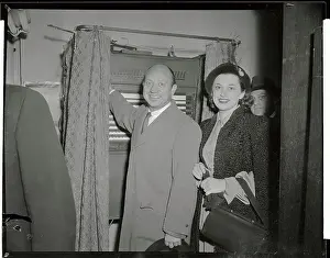 Jacob K Prints: Mr. and Mrs. Jacob Javits at Voting Booth