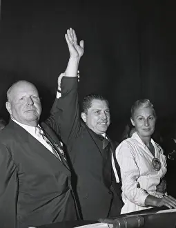 Hoffa Prints: Mr. and Mrs. Jimmy Hoffa with Teamster Leader Dave Beck