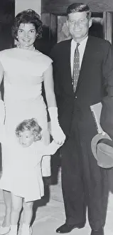 Mr. and Mrs. John F. Kennedy with Daughter Caroline
