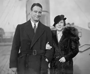 Eleanor Gehrig Prints: Mr. and Mrs. Lou Gehrig Posing While Traveling