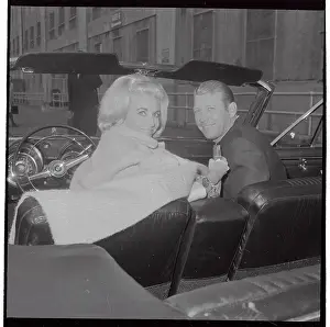 Mr. and Mrs. Mickey Mantle Sitting in Car