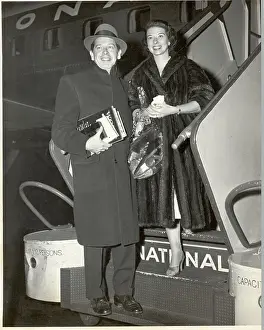 Mr. and Mrs. Milton Berle on Stairs