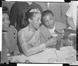 Mr. and Mrs. Sugar Ray Robinson Having Drinks Together