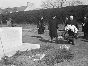 Mr. and Mrs. Winston Churchill Along with Eleanor Roosevelt at FDR Gravesite
