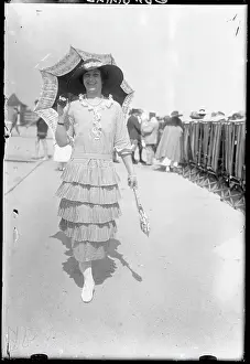 Mrs. Cobina Wright Walking Down Boardwalk