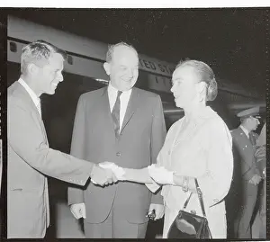 Mrs. Dean Rusk Shaking Hands With Robert Kennedy