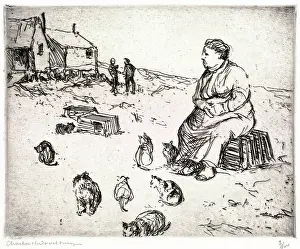 Mrs. Dexter on lobster trap