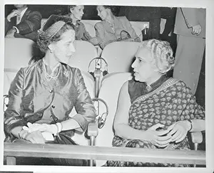 Mrs. Eelco Van Kleffens Speaking With Vijaya Pandit