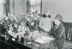 Gift Prints: Mrs. Frances Perkins Sits at Desk