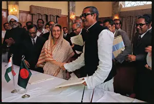 Mrs. Indira Gandhi and Premier Mojibur Rayman