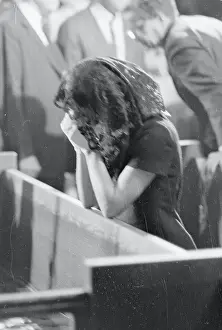 Mrs. Jacqueline Kennedy Prays in Cathedral