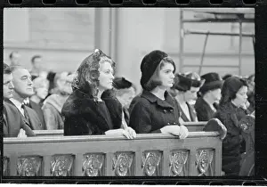 Mrs. Jacqueline and Mrs. Joan Kennedy Attending Mass