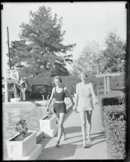 Warm Springs Prints: Mrs. James Roosevelt and Mrs. Curtis Dall Strolling Together
