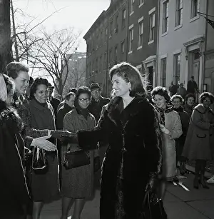 Mrs. Kennedy Walking with Secret Service Agent