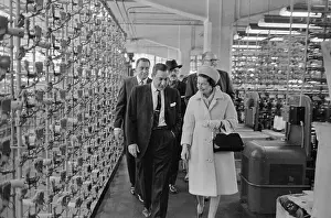 Barre Prints: Mrs. Lyndon B. Johnson Walking Through Factory