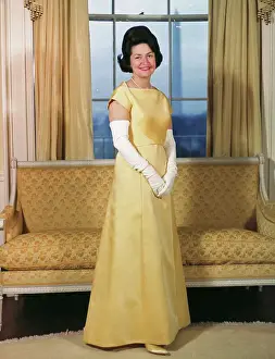 Mrs. Lyndon B. Johnson Wearing Inaugural Gown
