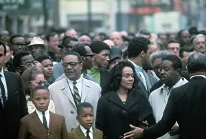 Mrs Martin Luther King Jr and Ralph Abernathy Leading March