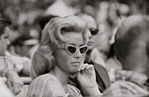 Mrs. Mickey Mantle Watching Game Intently