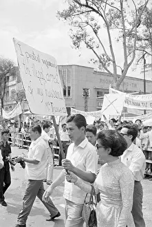 Mrs. Truong Ding Dzu Marching in a Demonstration