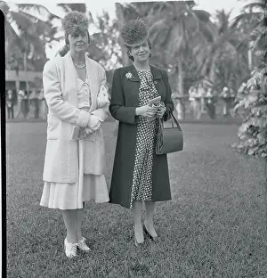 Racing Paddock Prints: Mrs. Warren Wright and Mrs. E. Graham Lewis Posing
