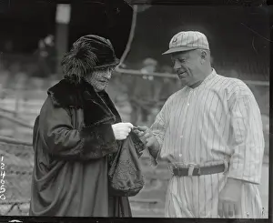 Presentation Prints: Mrs. Wilbert Robinson Gives Husband a Medal