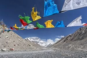 Images Dated 19th May 2014: mt. Everest and Holy Flags