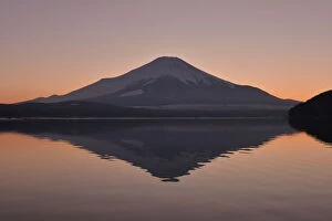 Images Dated 11th February 2016: Mt Fuji in Winter after Sunset